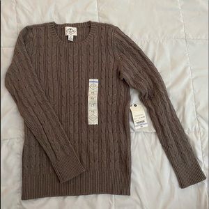 St. John’s Bay Brown Sweater Petite Small NWT